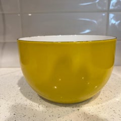 Scandinavian Modern Yellow Enamel Serving Mixing Bowl
