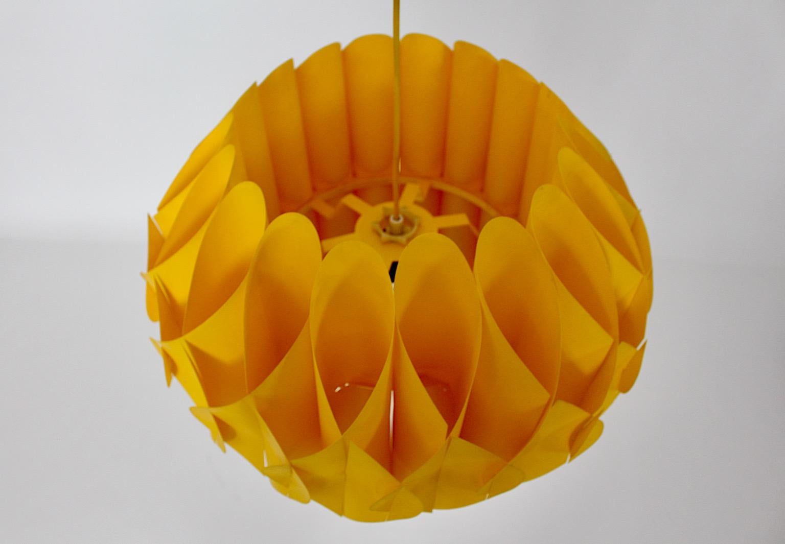 Scandinavian Modern Yellow Plastic Chandelier Butterfly Lars Schiöler, Denmark For Sale 6