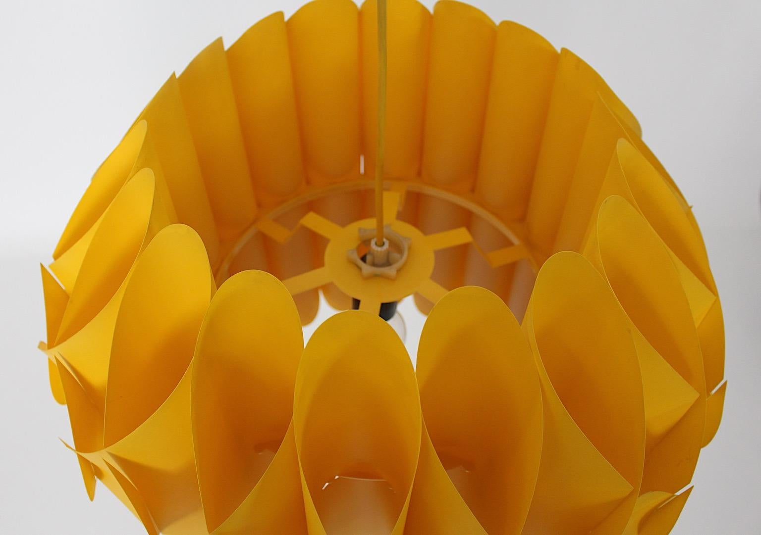 Scandinavian Modern Yellow Plastic Chandelier Butterfly Lars Schiöler, Denmark For Sale 7