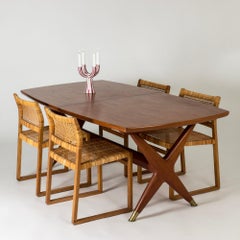 Scandinavian Modern"Captains" Dining Table by Fredrik Kayser, Norway, 1960s
