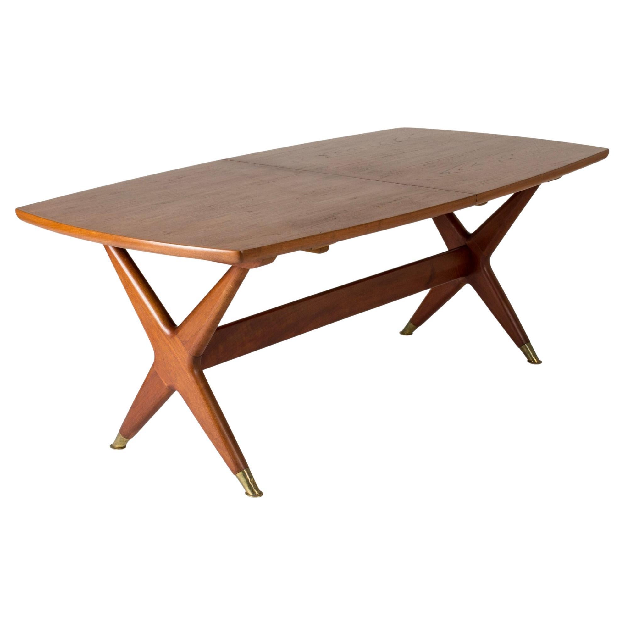 Scandinavian Modern"Captains" Dining Table by Fredrik Kayser, Norway, 1960s For Sale