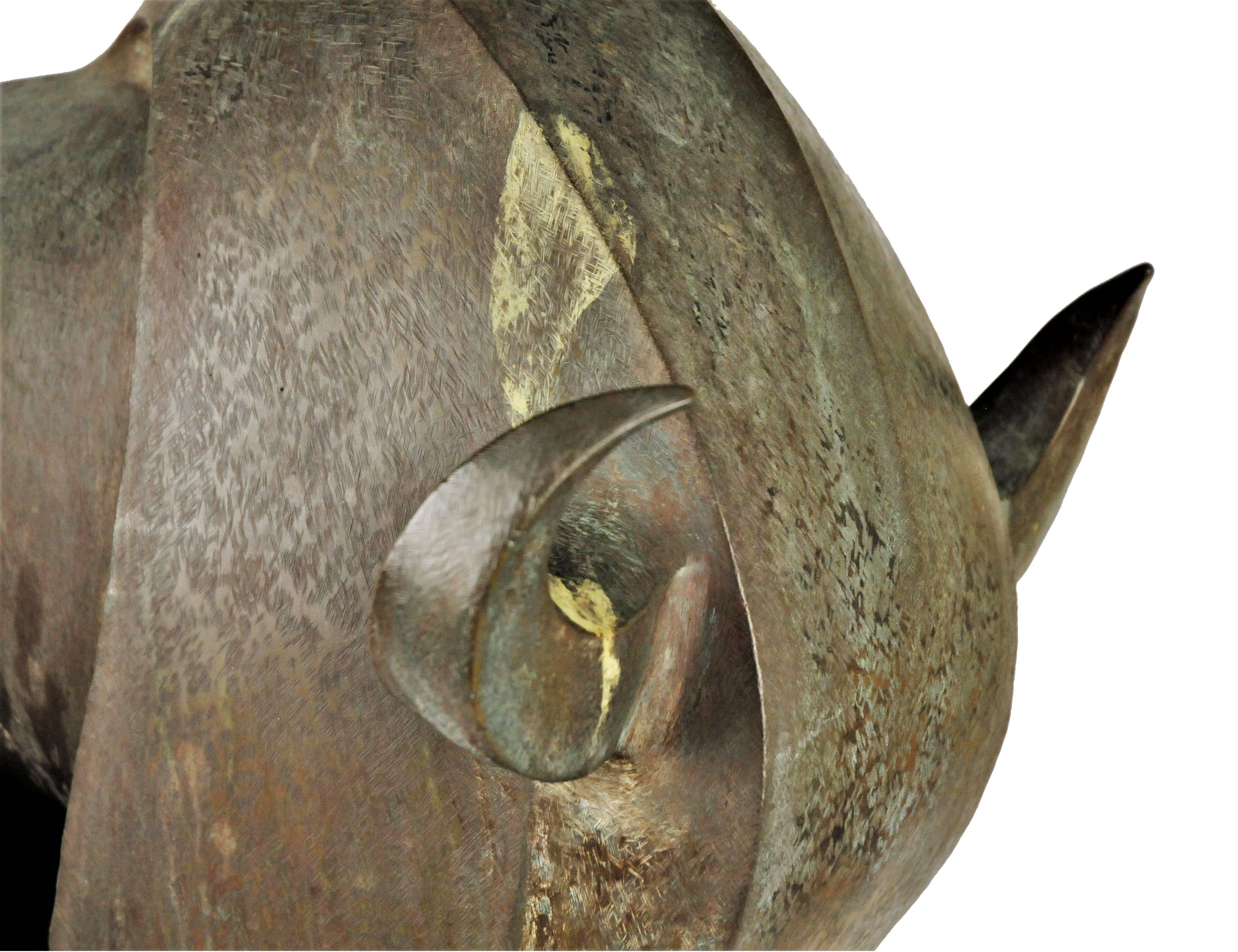 Moderne Modernisme scandinave, taureau, sculpture en bronze anodisé, 1974