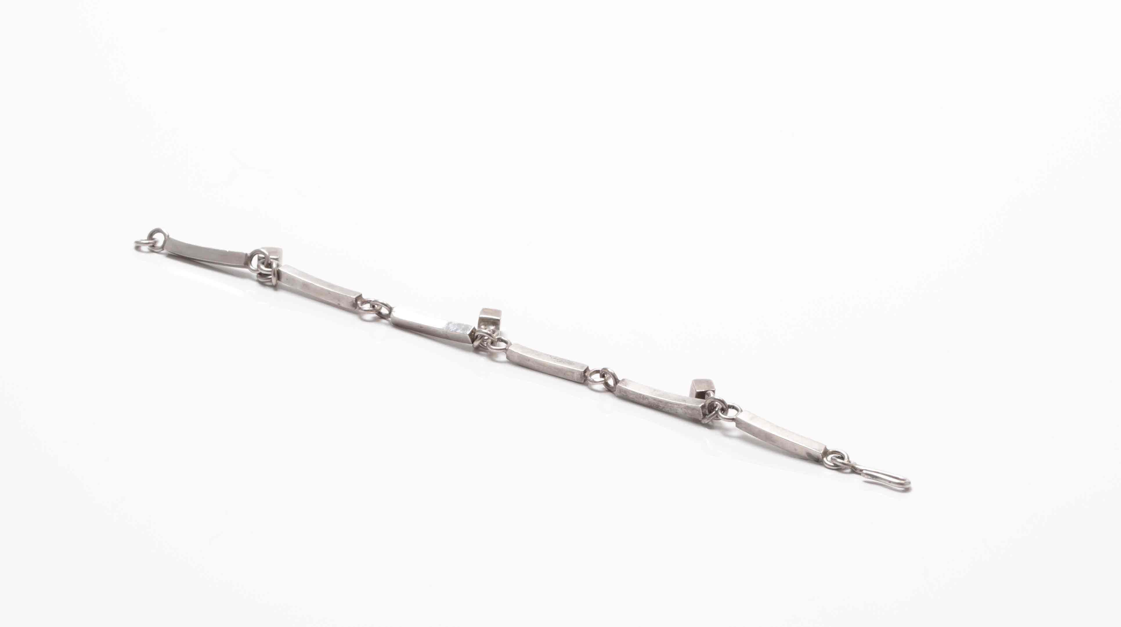 Women's Scandinavian Modernist 1960s Silver Bracelet For Sale