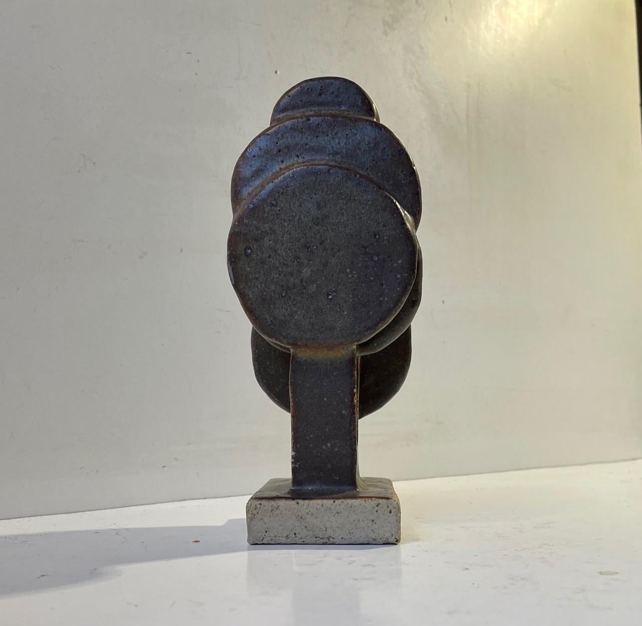 Danish Scandinavian Modernist Abstract Stoneware Sculpture 'My Shadows', 1970s