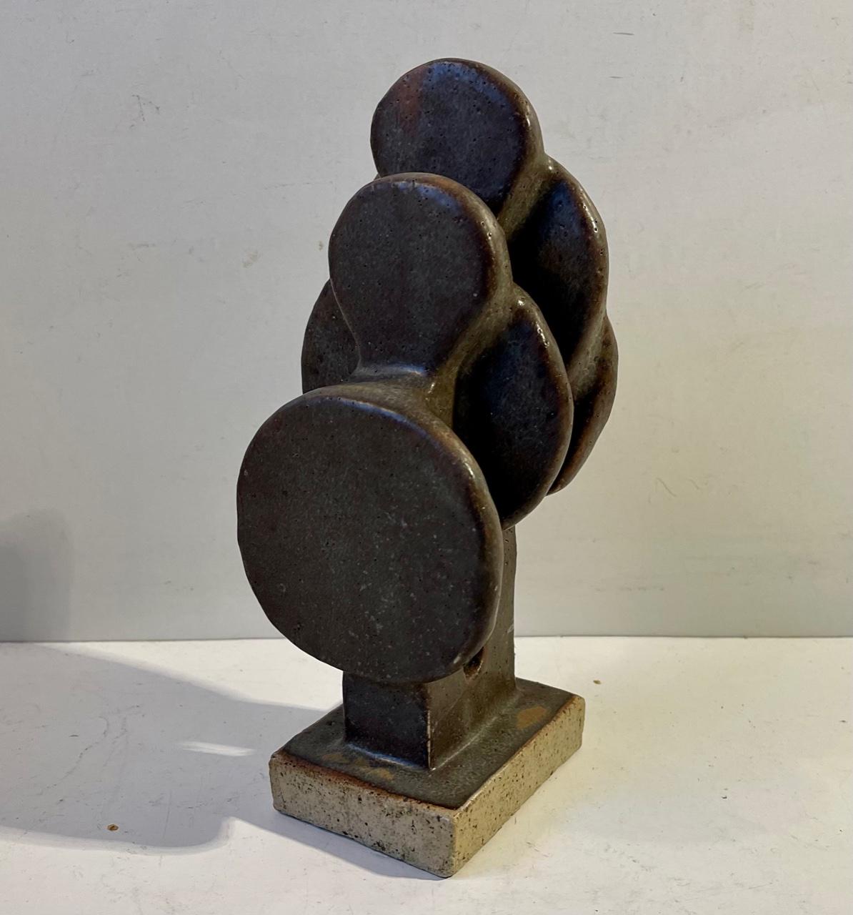 Scandinavian Modernist Abstract Stoneware Sculpture 'My Shadows', 1970s 1