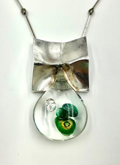 Scandinavian Modernist Bjorn Weckstrom Pisaranmuoto Big Drop Necklace, 1970's