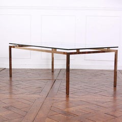 Scandinavian Modernist Brass and Glass Coffee Table