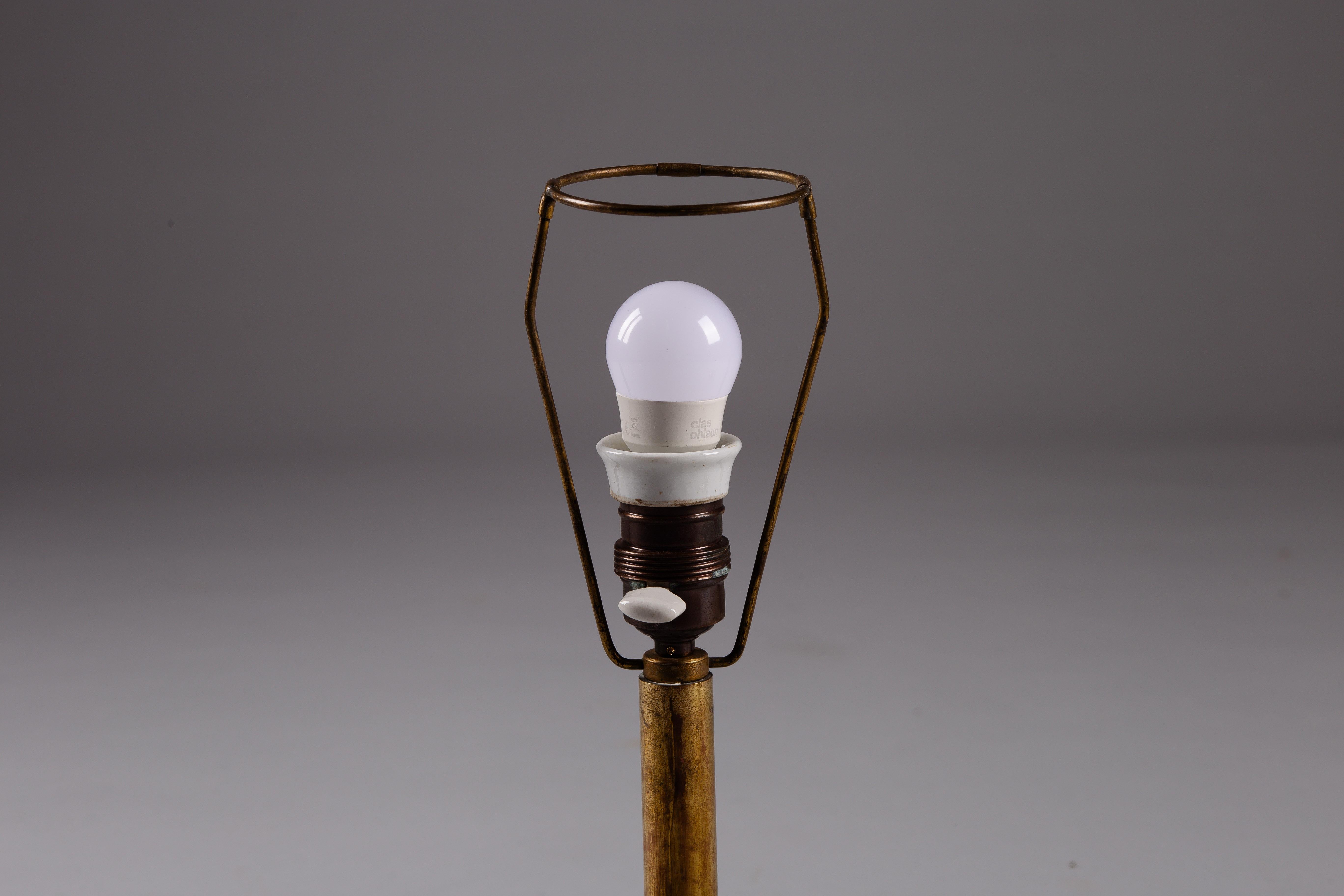Brass Scandinavian modernist brass table lamp For Sale