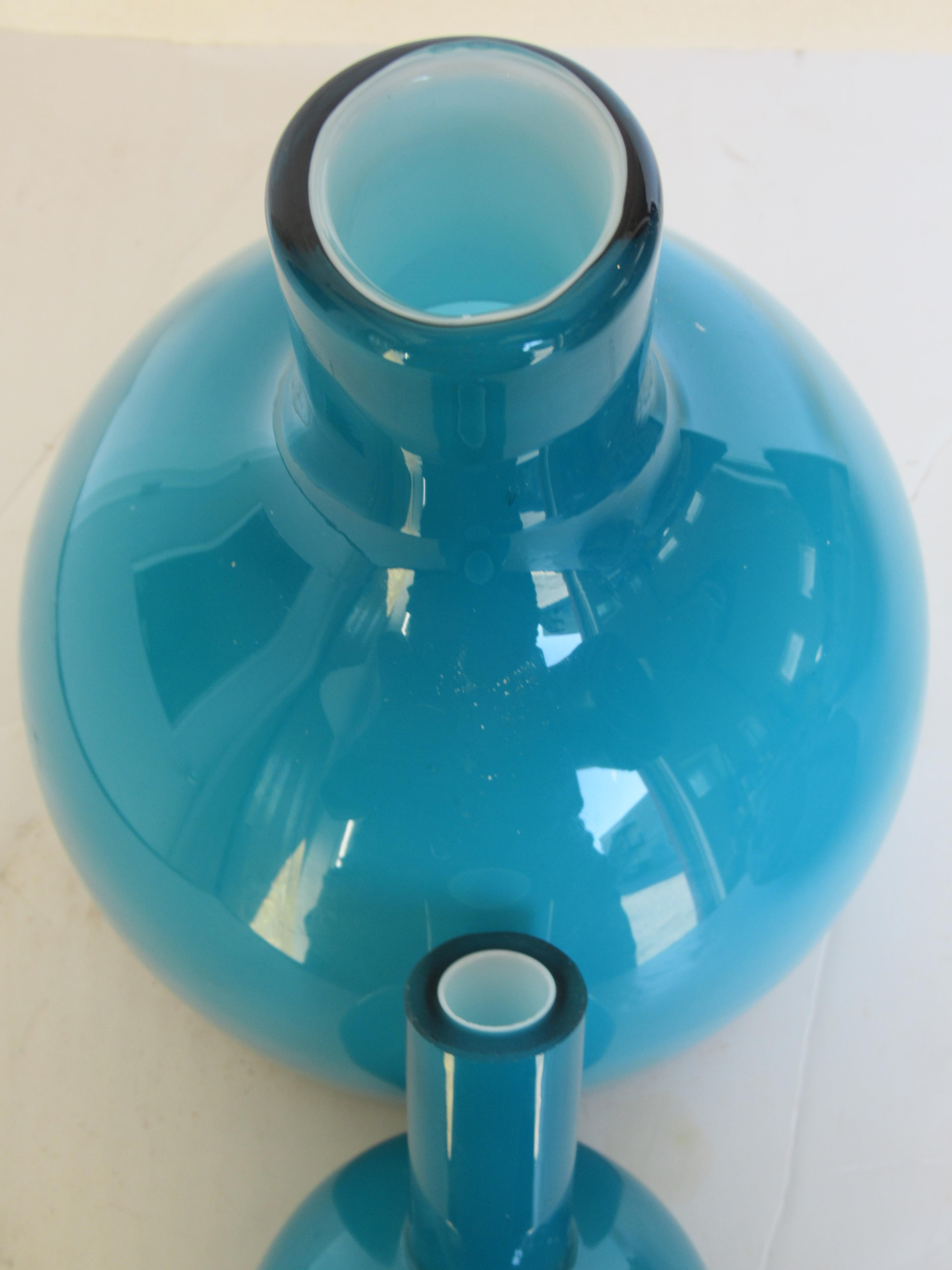 Mid-Century Modern Scandinavian Modernist Cased Glass Decanter Bottle