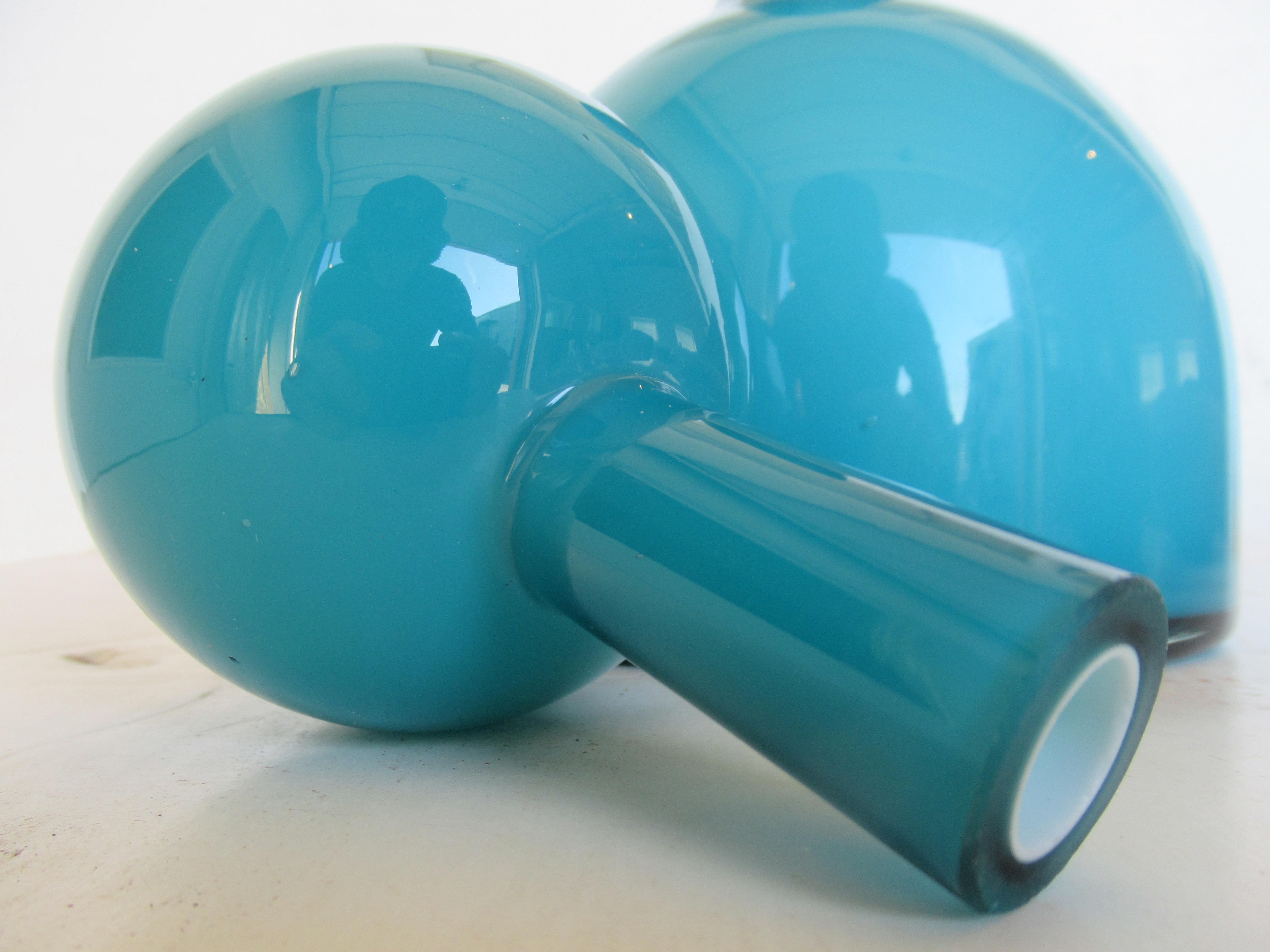 Danish Scandinavian Modernist Cased Glass Decanter Bottle