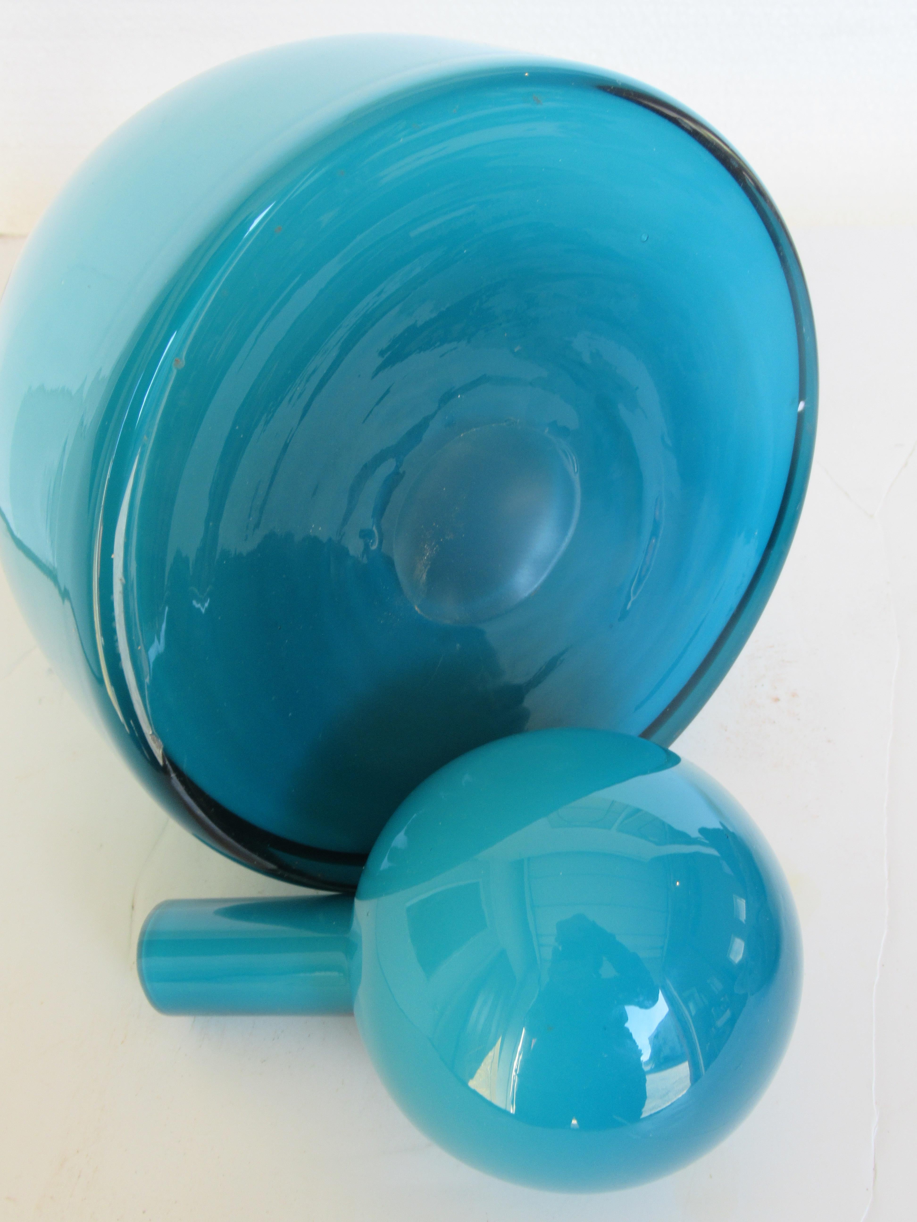 Scandinavian Modernist Cased Glass Decanter Bottle In Good Condition In Rochester, NY