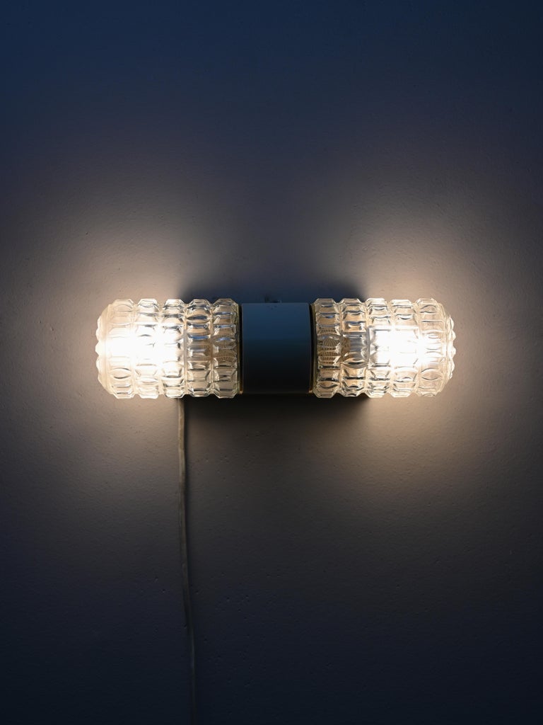 View of Scandinavian Modernist Crystal Wall Sconce For Sale at 1stDibs