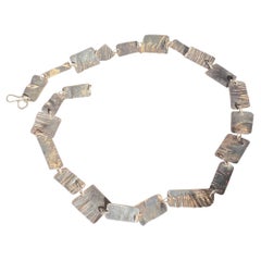 Scandinavian Modernist Delicate Sterling Choker Necklace signed