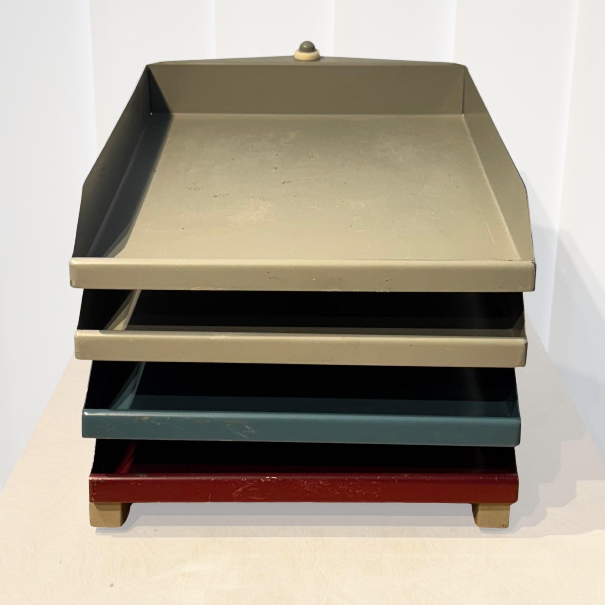 Swedish Scandinavian modernist desktop file organizer, functionalism, Sweden 1950s For Sale