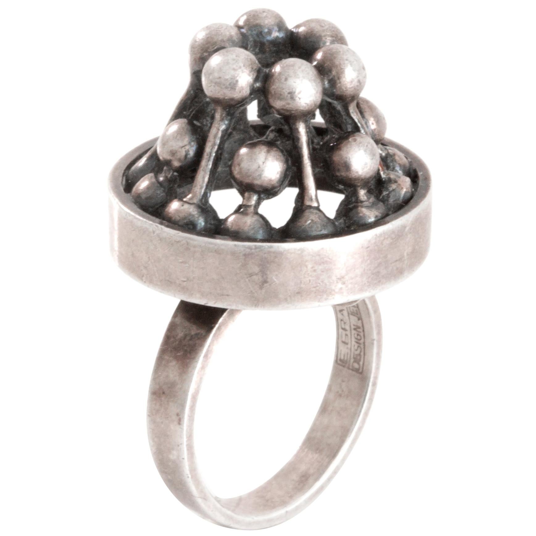 Scandinavian Modernist E. Granit & Co. 1970s Silver Ring For Sale