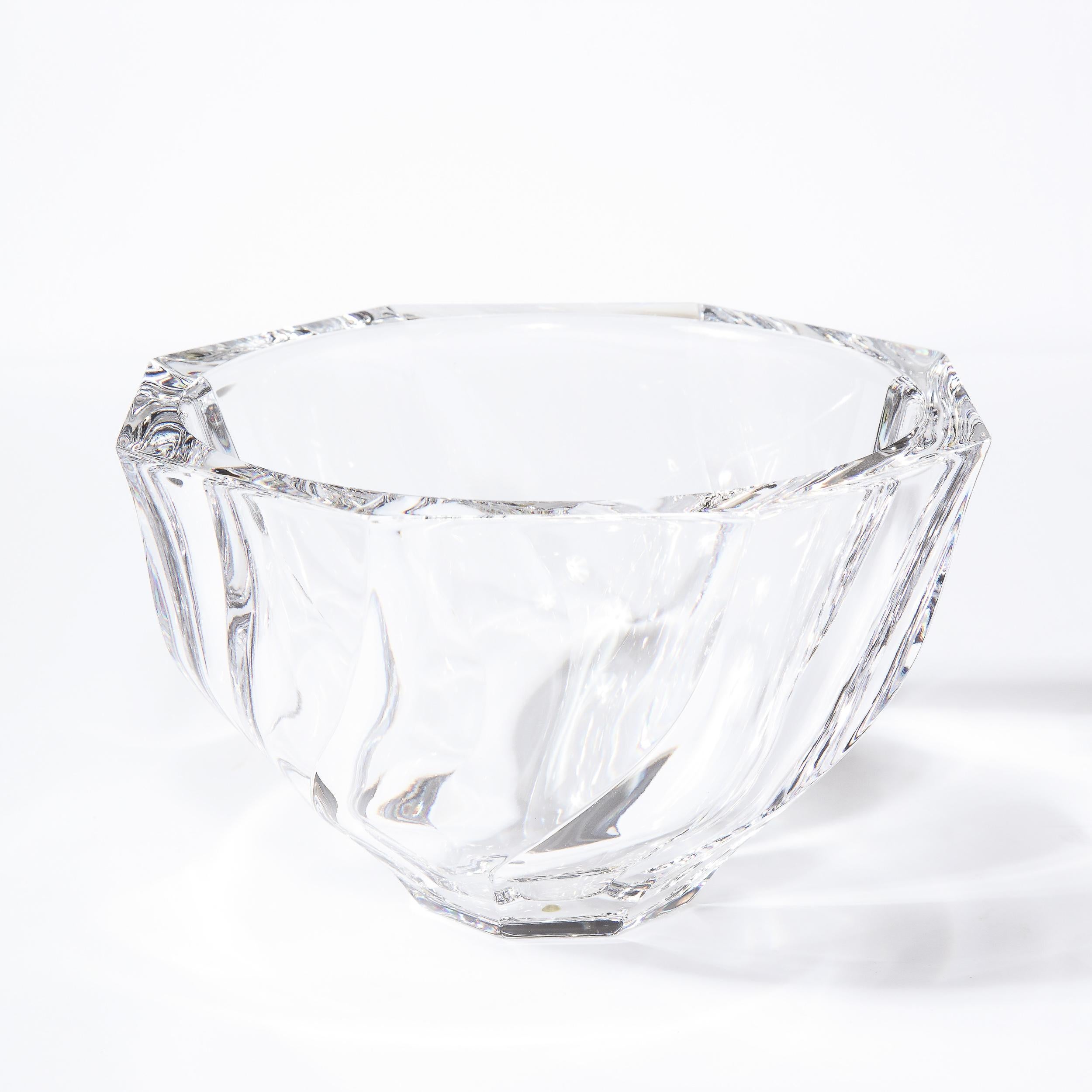 orrefors crystal bowl signed
