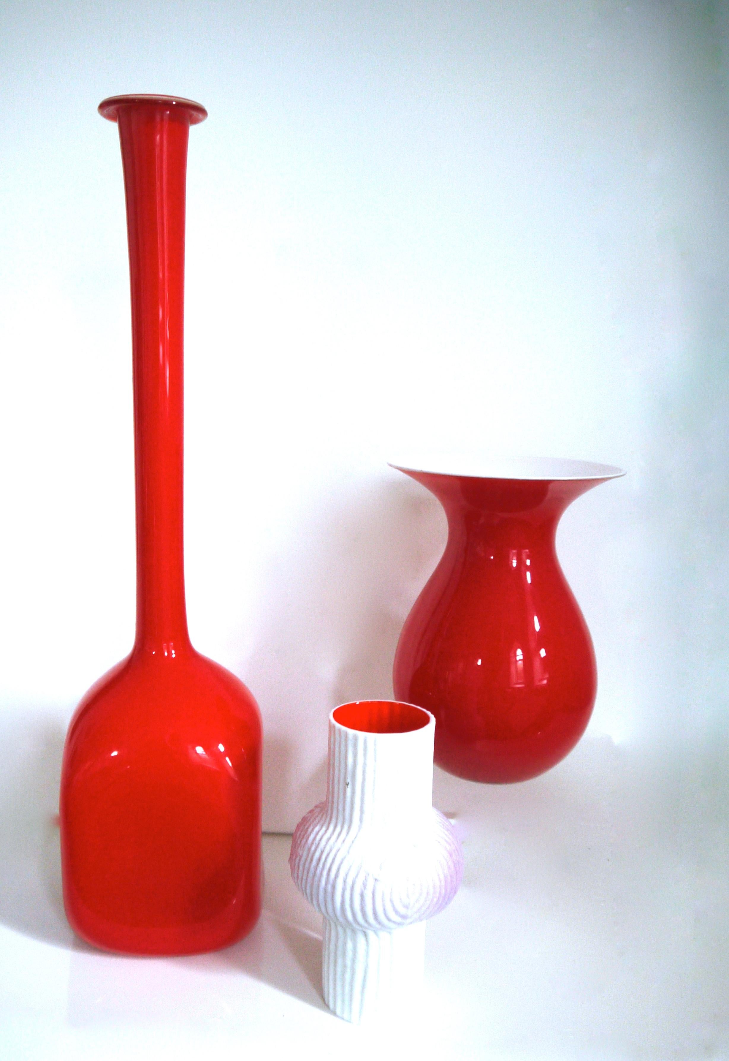 Swedish Scandinavian Modernist Glass Vase by Elme Glasbruk Pop Art Style, Late 1950s For Sale