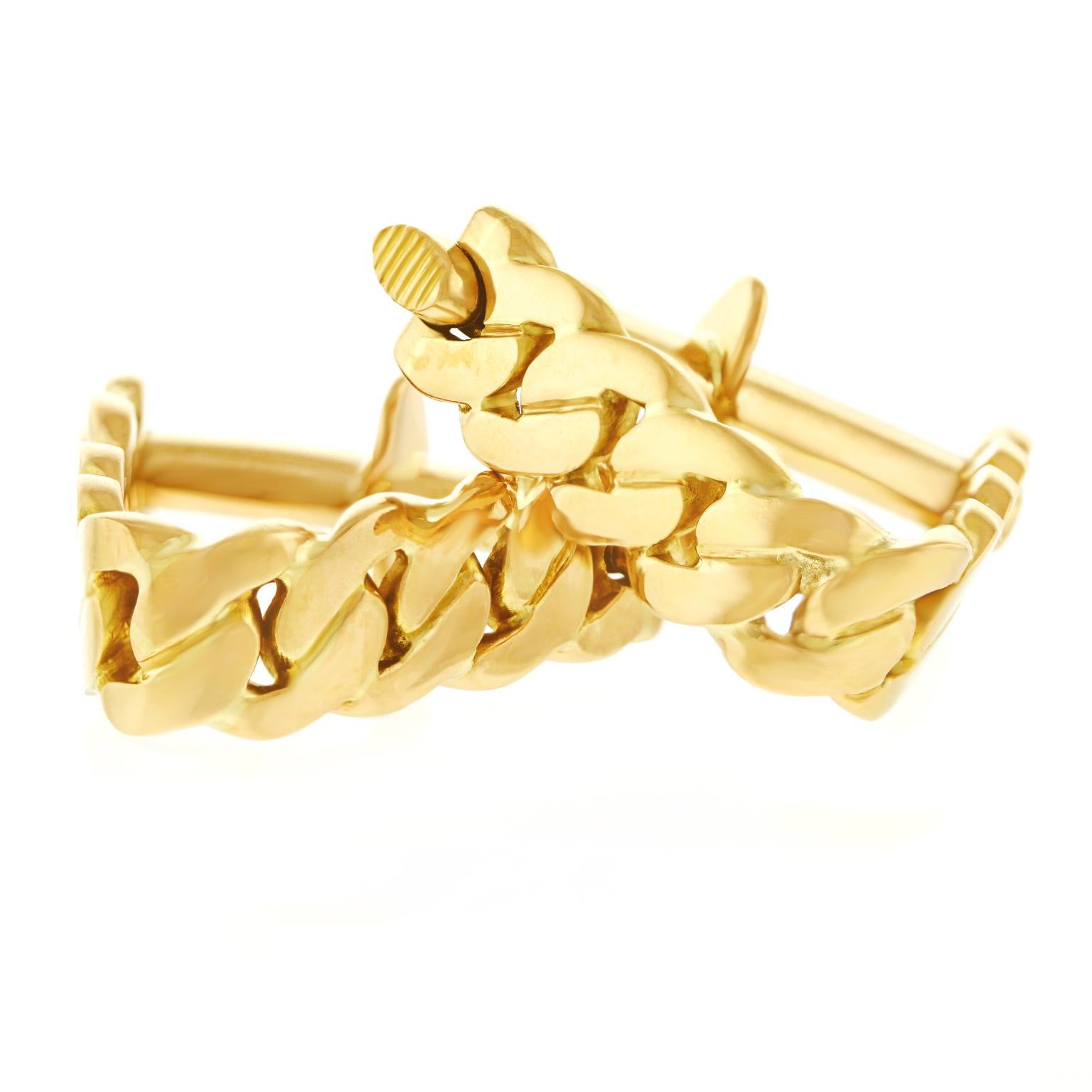 Scandinavian Modernist Gold Cufflinks