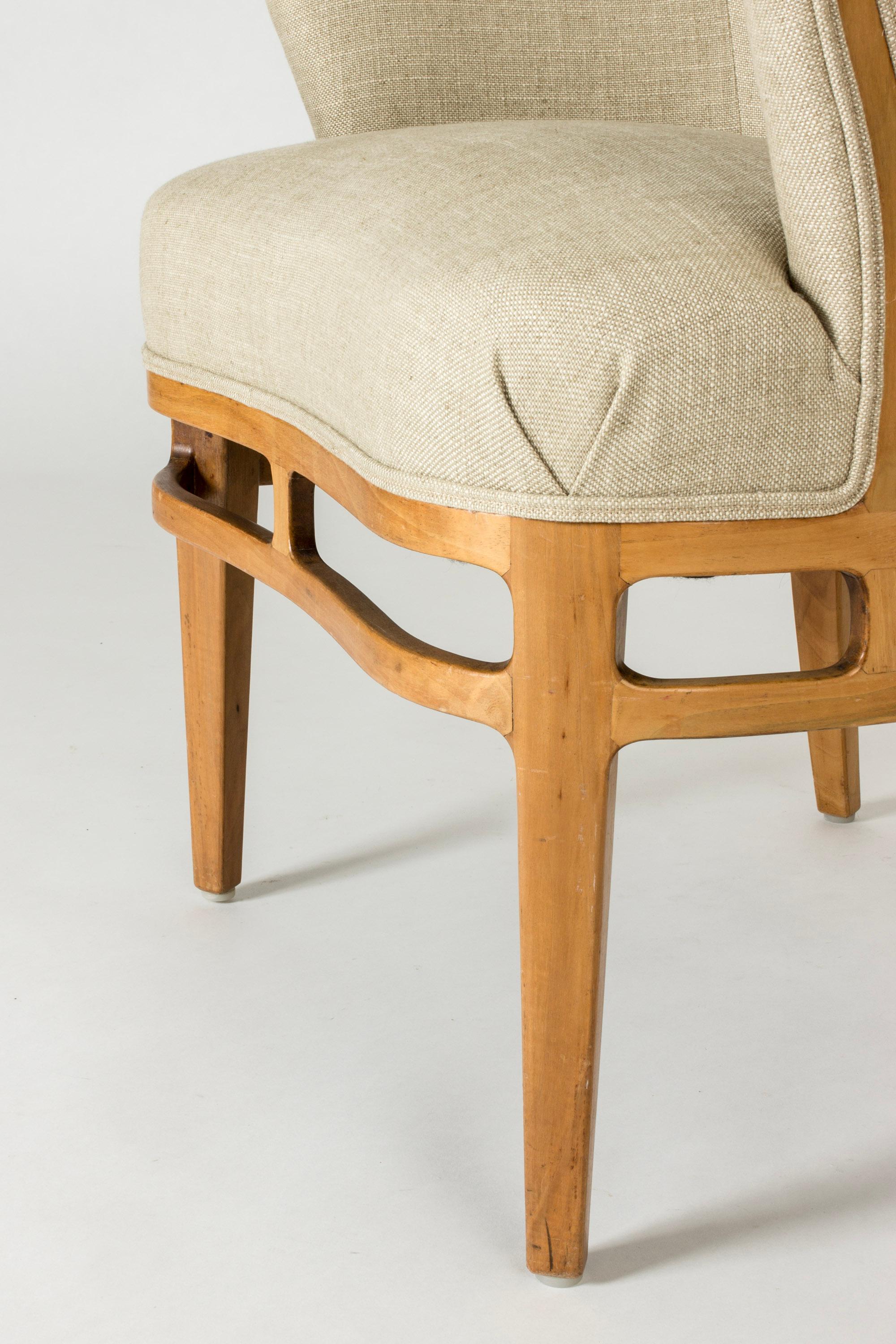 Skandinavisch-modernistischer Sessel von Carl-Axel Acking, Schweden, 1950er Jahre (Leinen) im Angebot