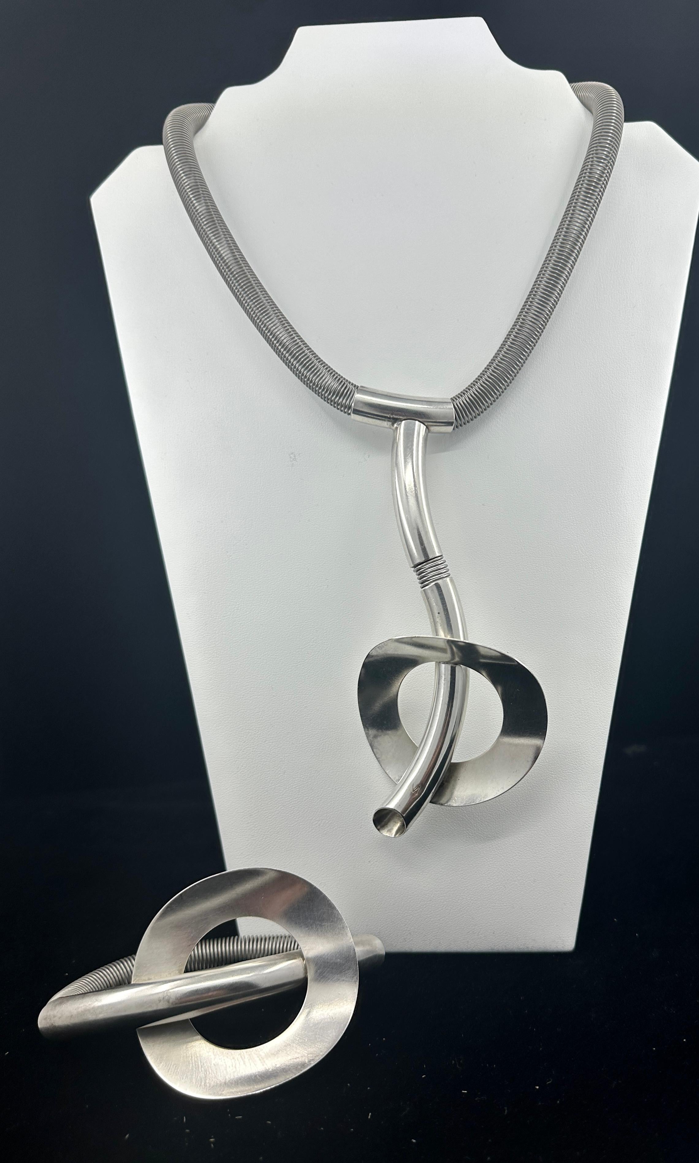 Scandinavian Modernist Mid-Century Necklace & Bracelet Space Age Sputnik Modern In Excellent Condition For Sale In New York, NY