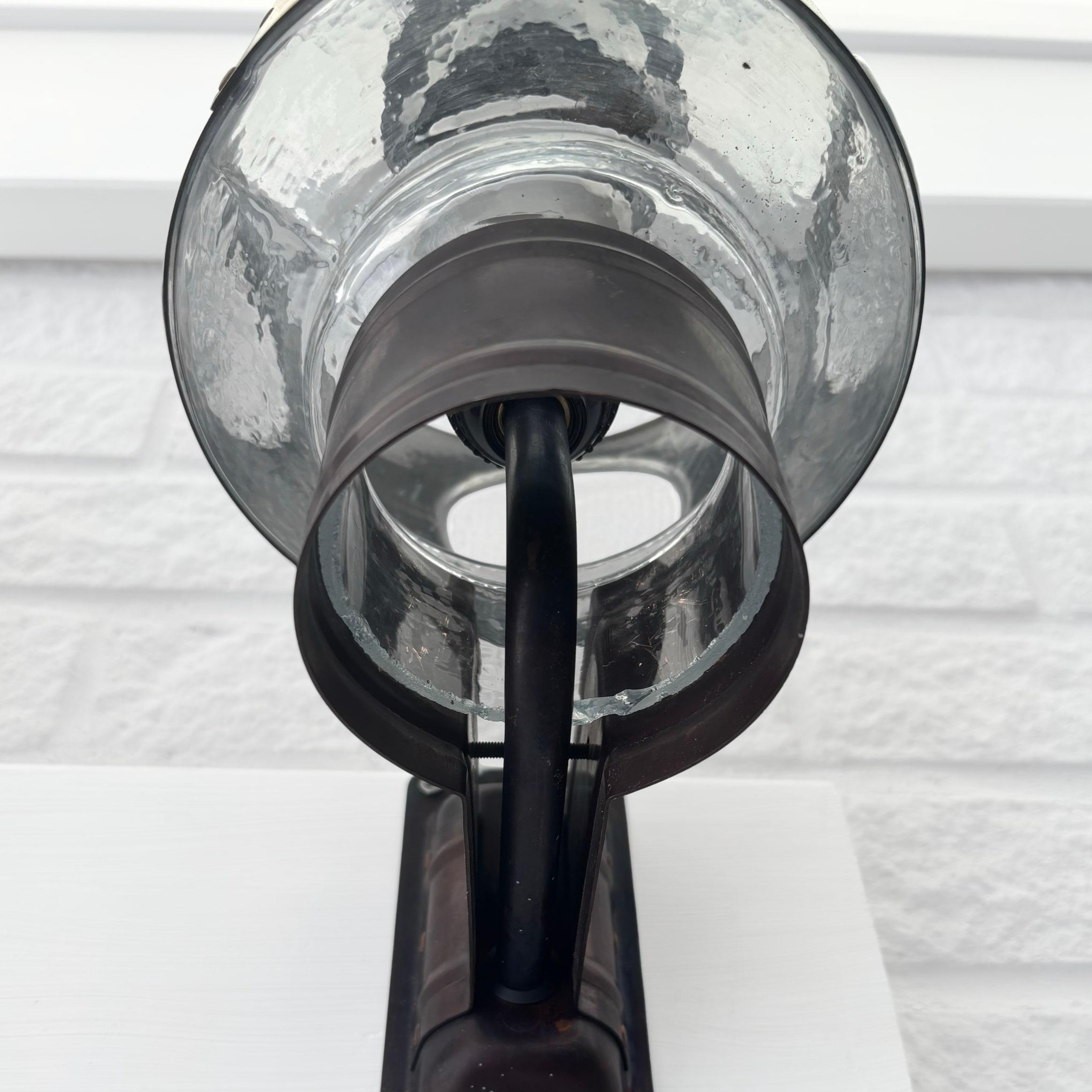 Scandinavian modernist outdoor facade lamps, copper & glass, Sweden, 1960s 5