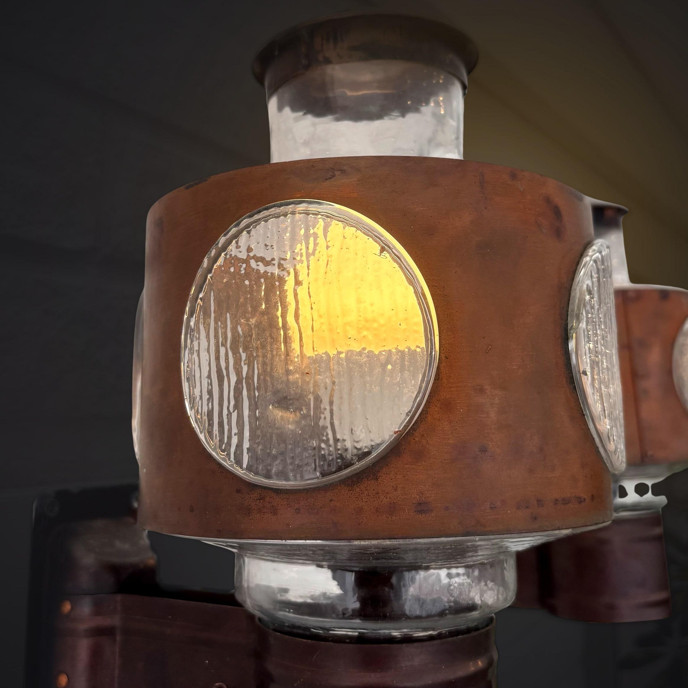 Scandinavian modernist outdoor facade lamps, copper & glass, Sweden, 1960s 2