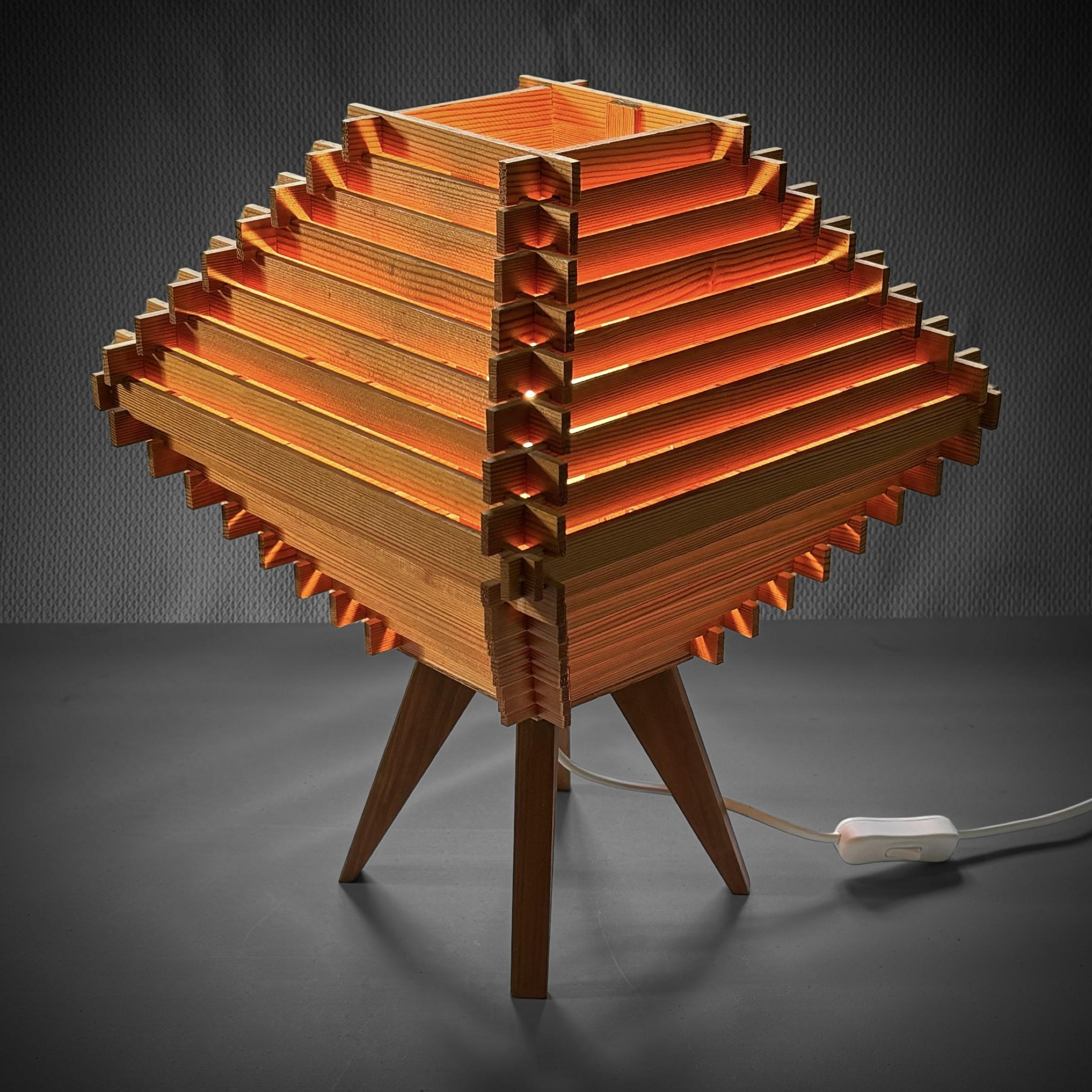 Scandinavian Modern Scandinavian modernist pinewood table lamp, Sweden, 1970s