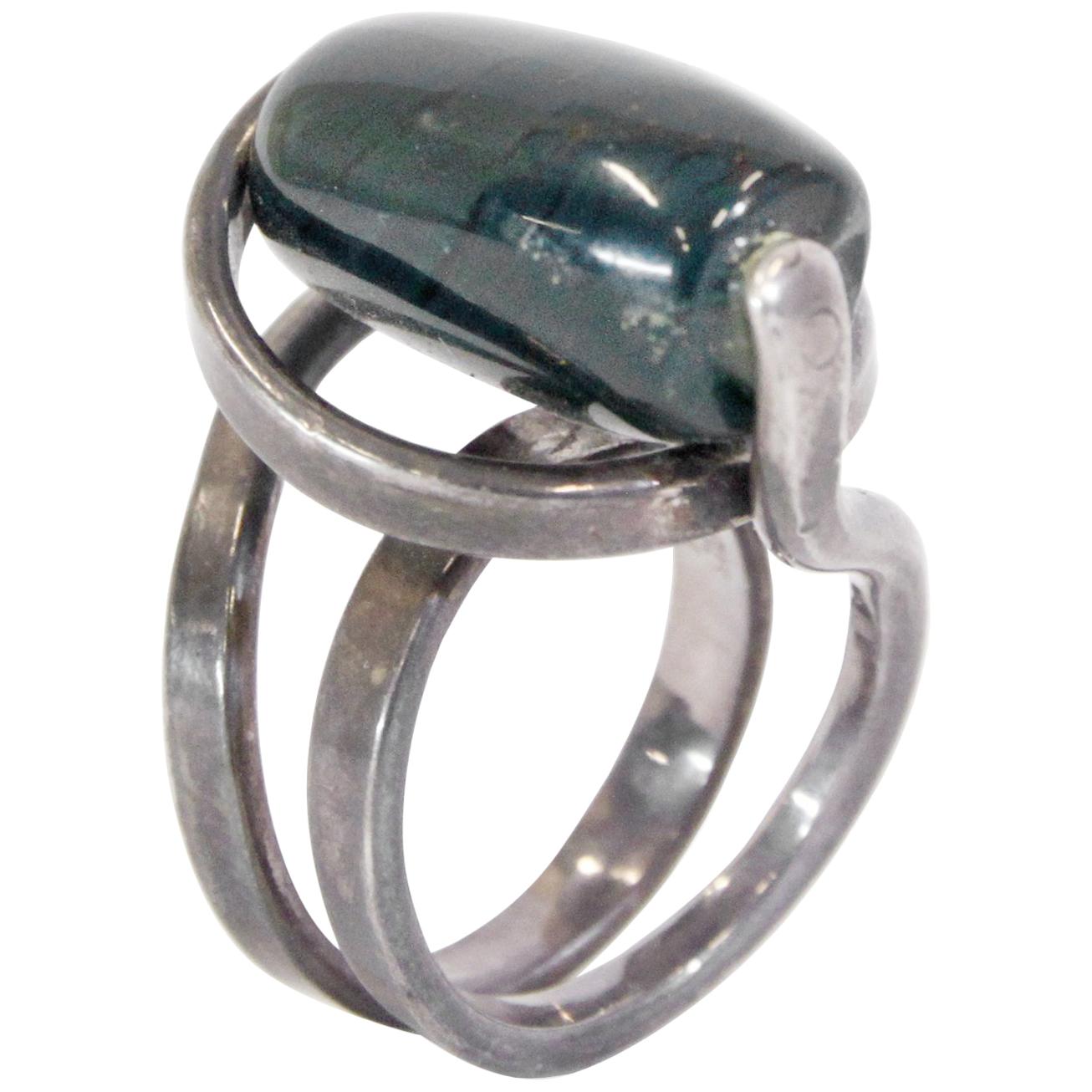 Scandinavian Modernist Ring by Erling Christoffersen for Plus, 1960s For Sale