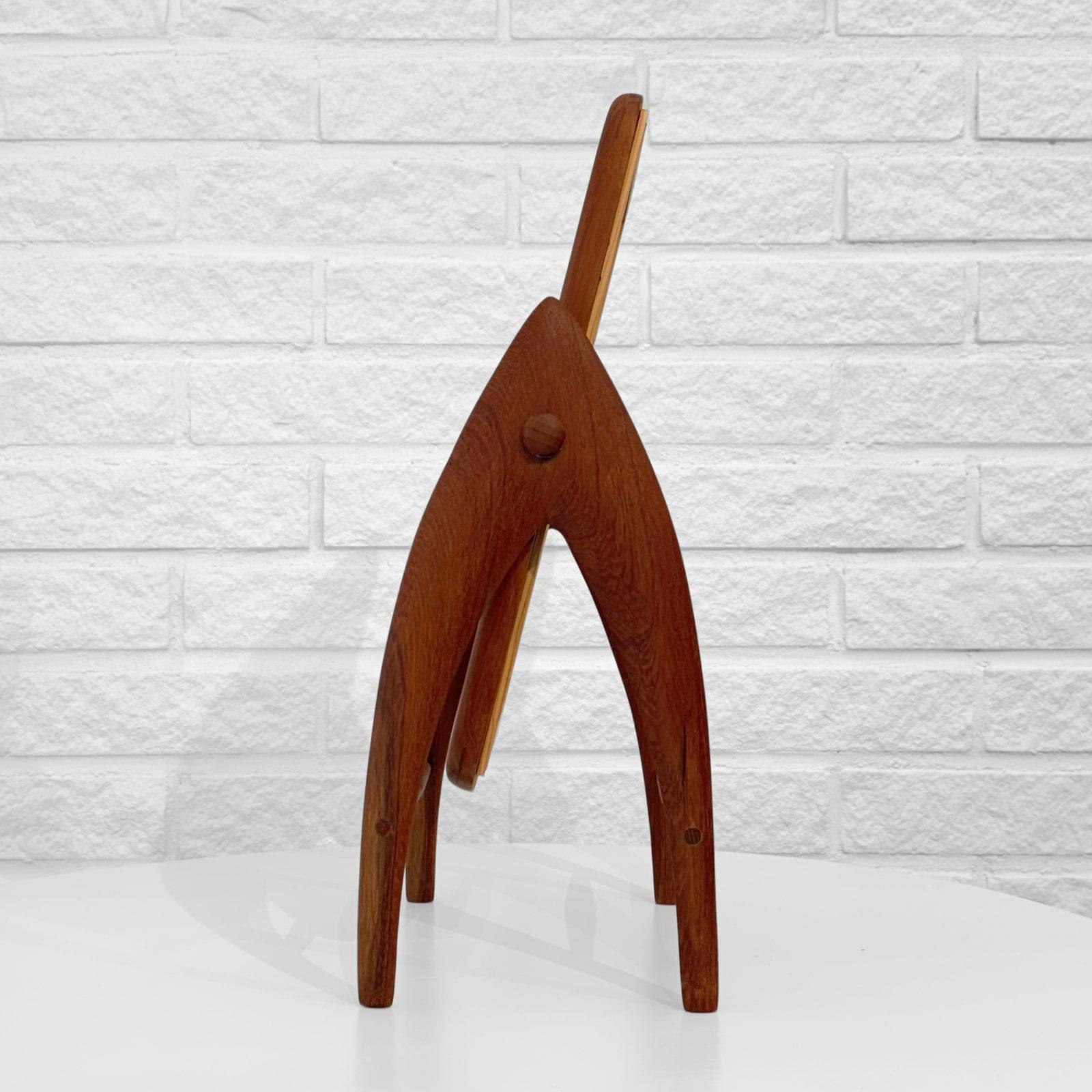 Swedish Scandinavian modernist table mirror, solid teak, organic design, Sweden, 1950s For Sale