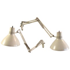 Scandinavian Modernist Architectural Wall Mount Lamps by Luxo