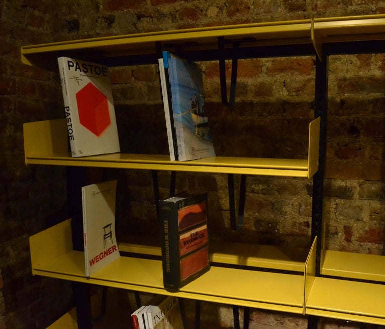 Modular Library Shelving in Yellow and Black Metal by Reska Denmark at ...