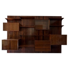 Scandinavian modular wall shelf, Poul Cadovius, 1960s