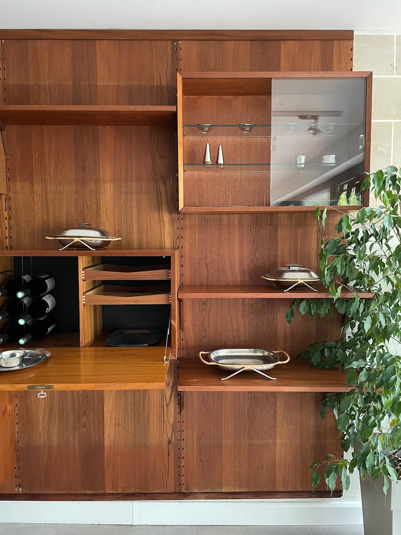 Skandinavischer modularer Wandschrank von Poul Cadovius im Zustand „Gut“ im Angebot in Paris, FR