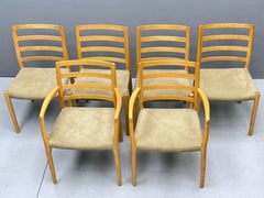 The Modern Scandinavian Scandinavian Moller Ash + Suede Leather Dining Chair Danish Post Modern Chalet