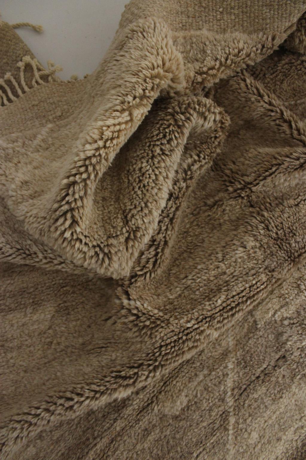 Skandinavischer Mrirt-Teppich aus marokkanischer Wolle - Beige/Braun - 10.3x13feet / 315x398cm im Angebot 3
