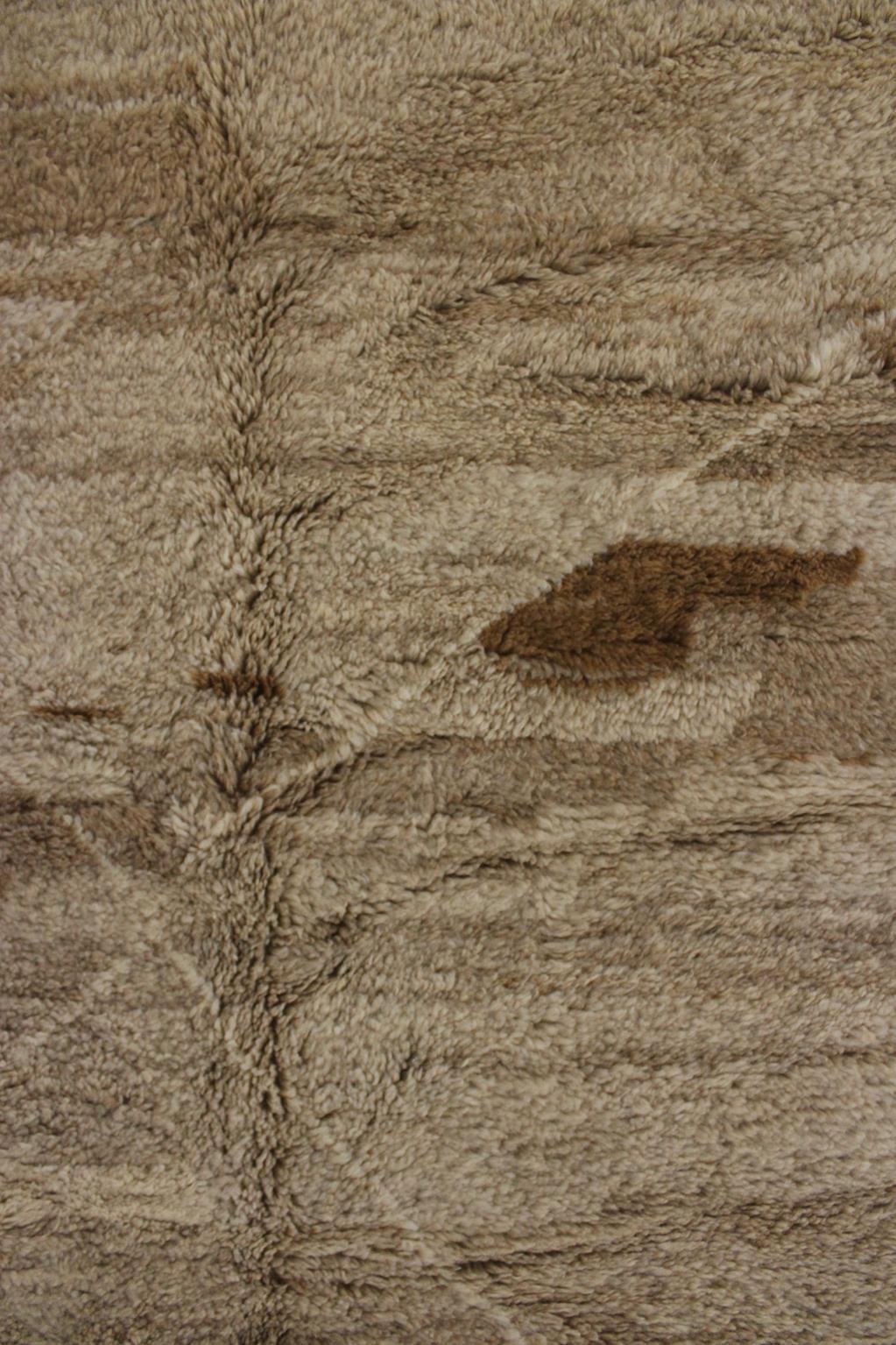 Scandinavian Moroccan wool Mrirt rug - Beige/brown - 10.3x13feet / 315x398cm For Sale 2