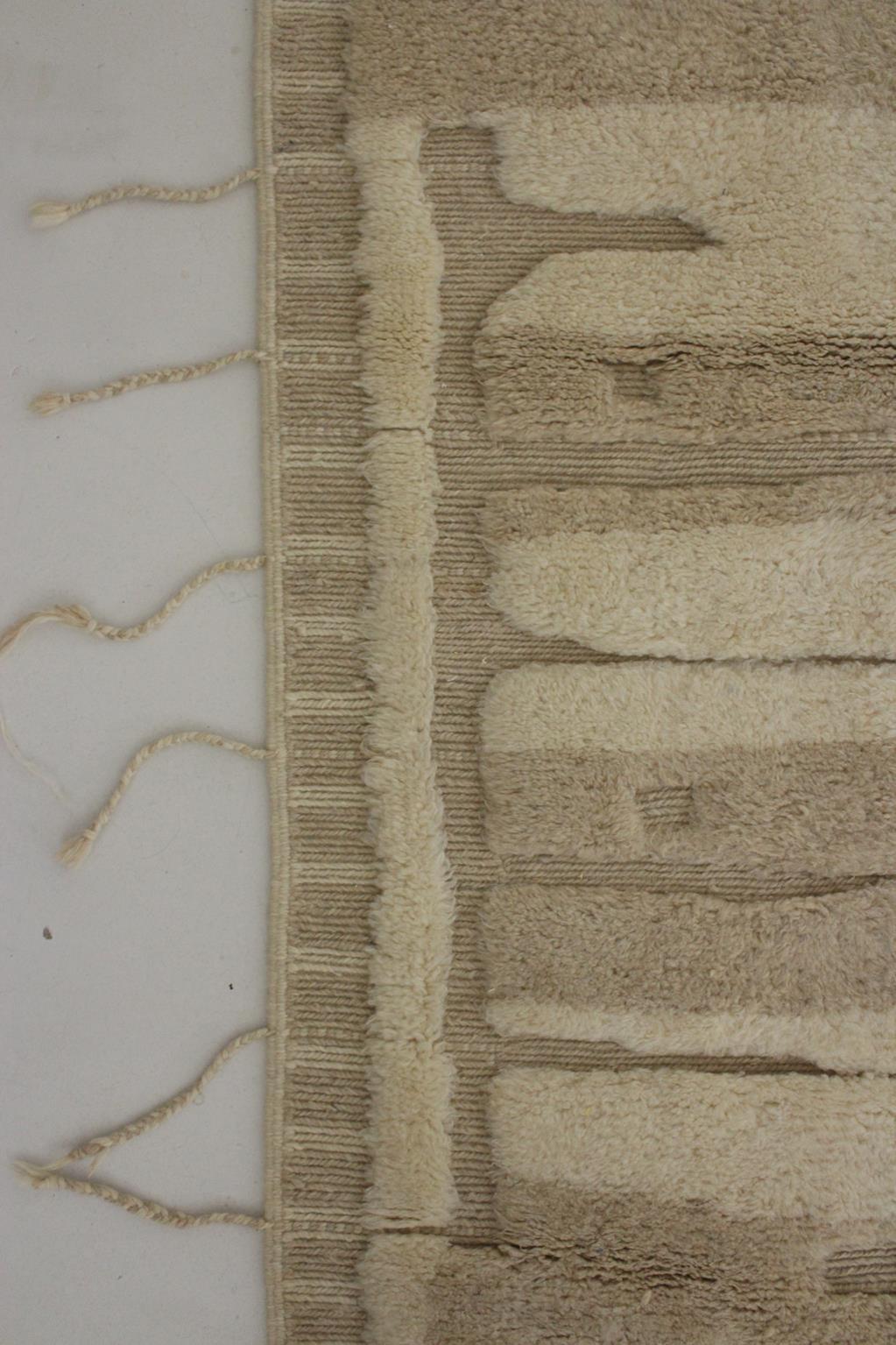 Skandinavischer marokkanischer Mrirt-Teppich aus Wolle - Creme/beige - 7.6x10,5feet / 232x322cm im Angebot 3