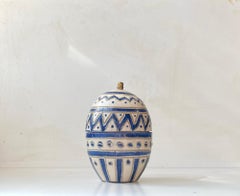 Scandinavian Naive Egg Trinket Jar in Glazed Stoneware, 1970s