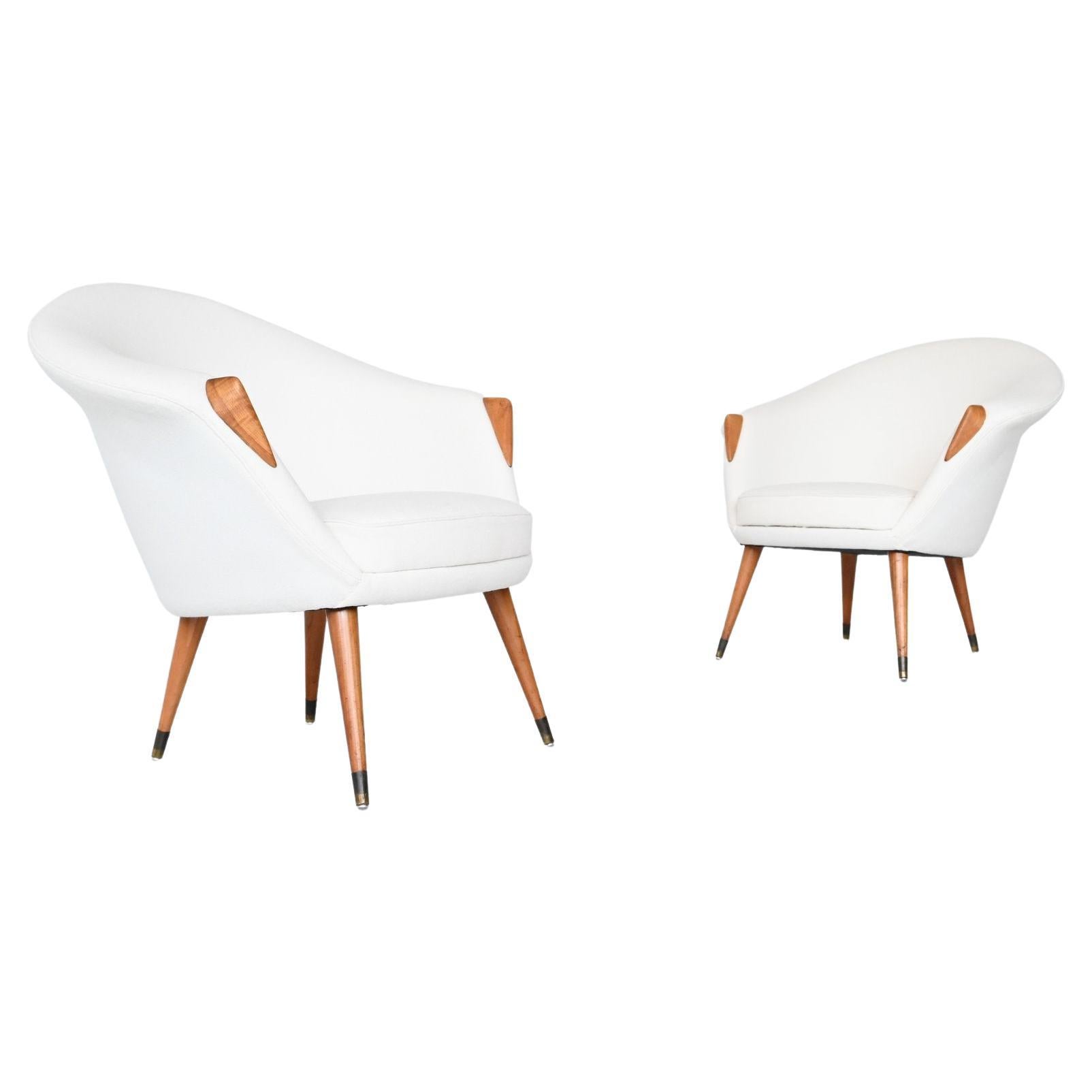 Scandinavian Nanna Ditzel Style Lounge Chairs For Sale at 1stDibs