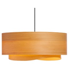 Skandinavischer Kronleuchter-Anhänger aus natürlichem Zypressenholz, 30"