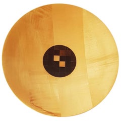 Scandinavian Natural Maple Wood Centerpiece with Wengè Insert, 1980 Scandinavian Natural Maple Wood Centerpiece with Wengè Insert, 1980