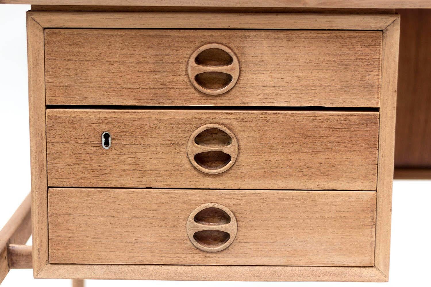 Scandinavian Modern Scandinavian Natural Teak Desk, 1970s