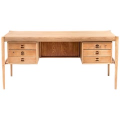 Scandinavian Natural Teak Desk, 1970s