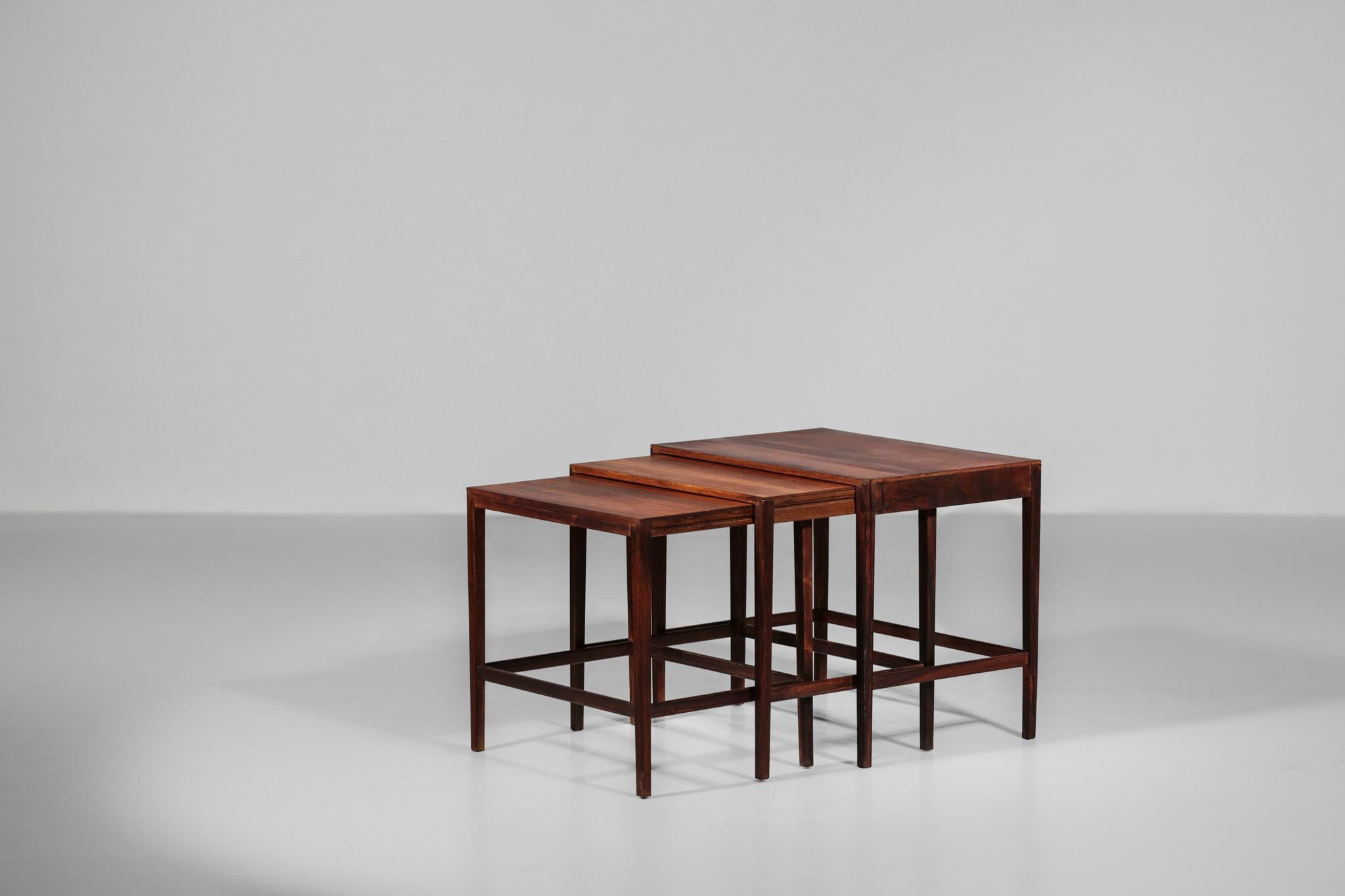 Danish nesting table from the 1960s in rosewood.