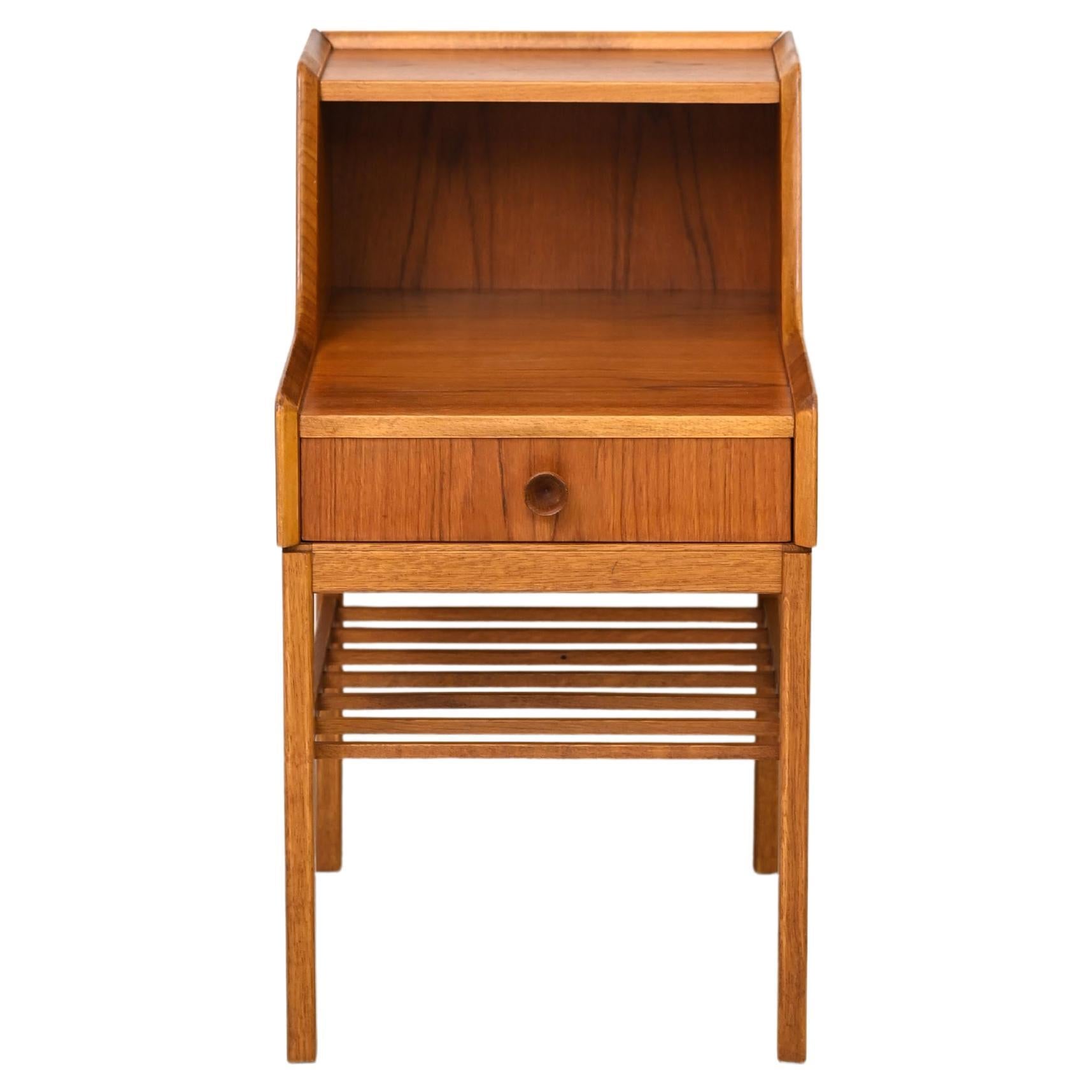 Scandinavian Nightstand with Double Table Top For Sale