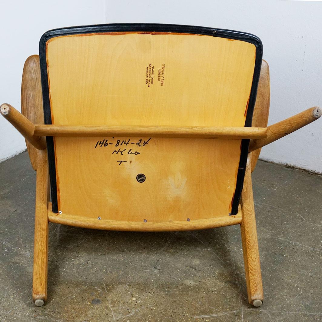 Scandinavian Oak and Black Leather CH28 Chair by Hans Wegner for Carl Hansen 7