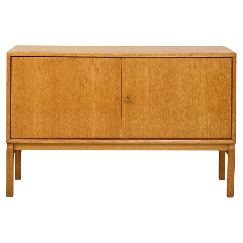 Constantine Oak Storage with Slatted Doors in Silver/Grey Finish at 1stDibs