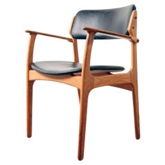 Scandinavian Oak Danish Modern Arm Chair by Erik Buch Model 50