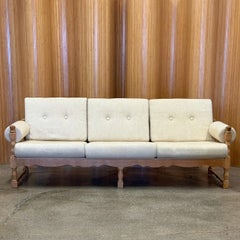 Scandinavian oak decorative Kjaernulf style wood frame sofa
