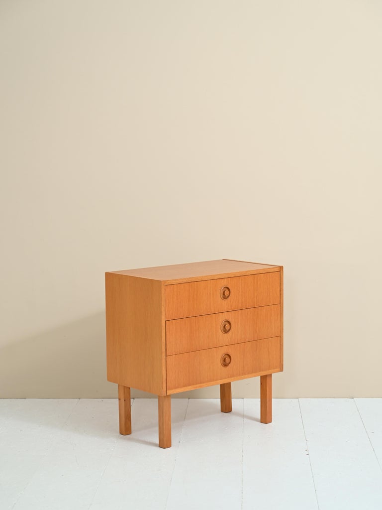 Scandinavian Oak Nightstand at 1stDibs